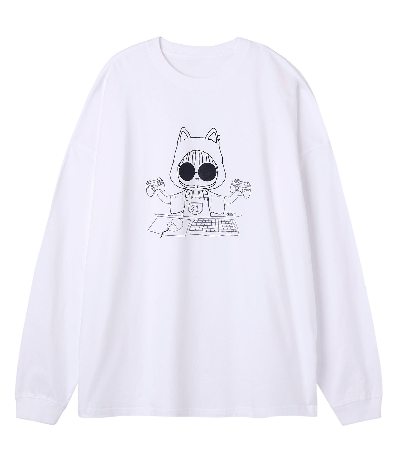 NACCHI - DRAWING L/S SHIRTS WHITE