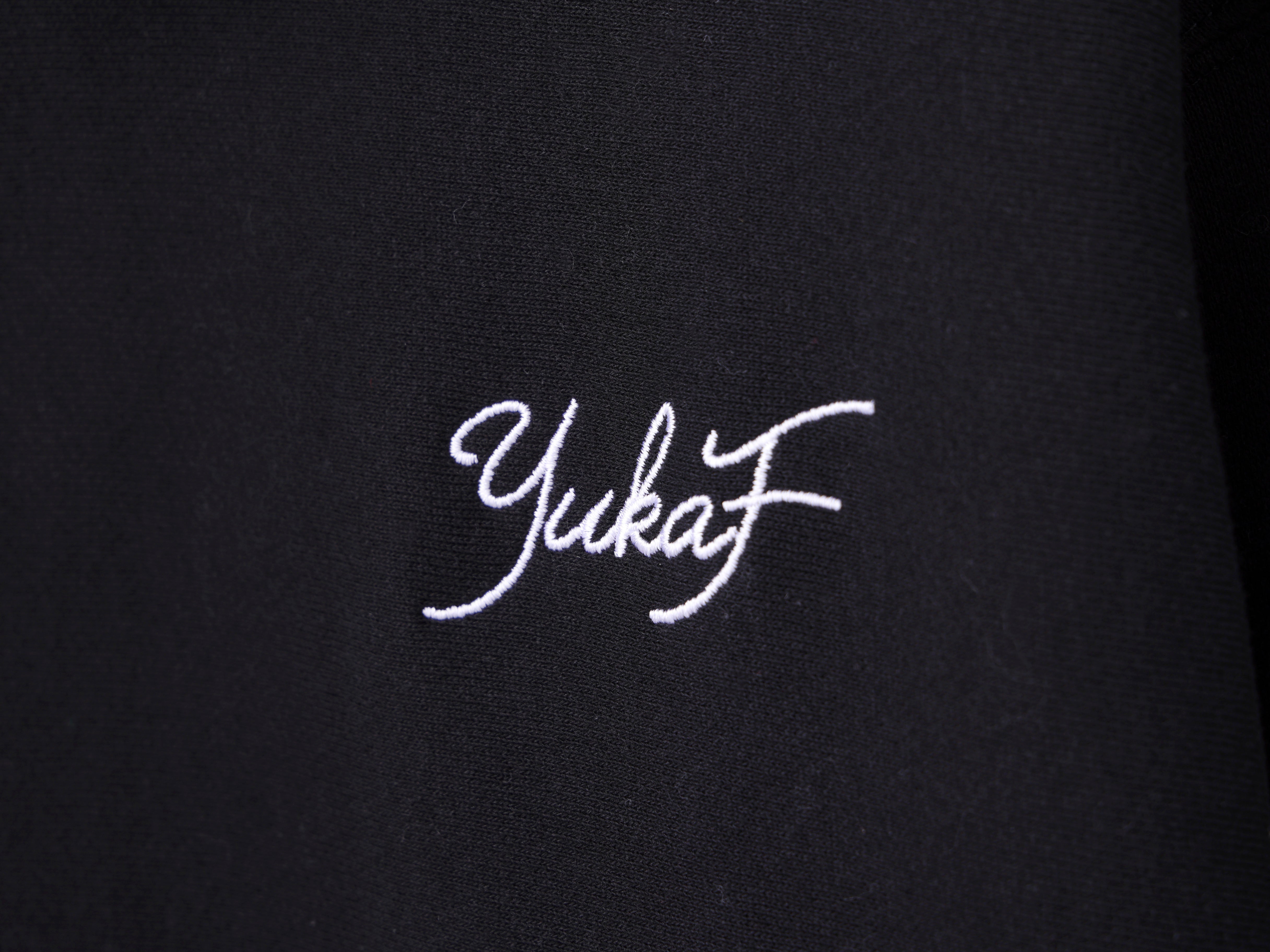 YukaF - PRINTED ZIP HOODIE BLACK