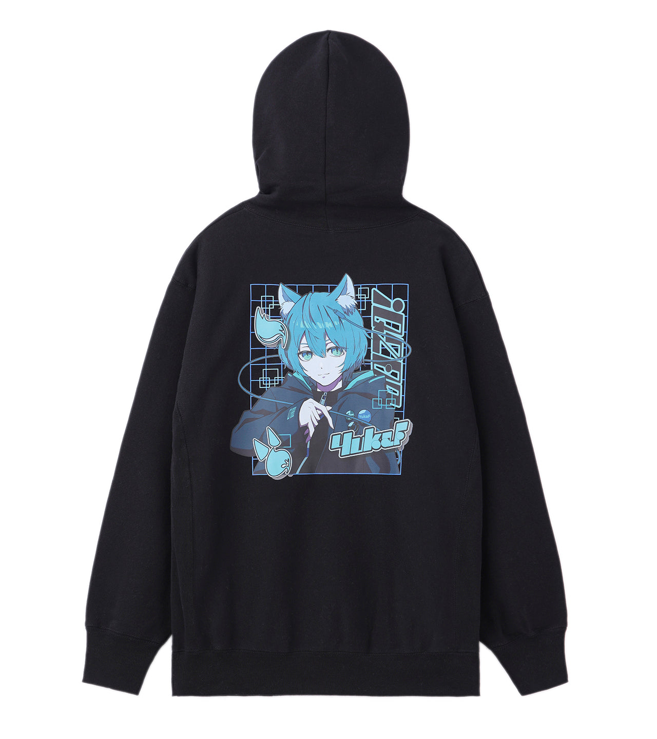 YukaF - PRINTED HOODIE BLACK