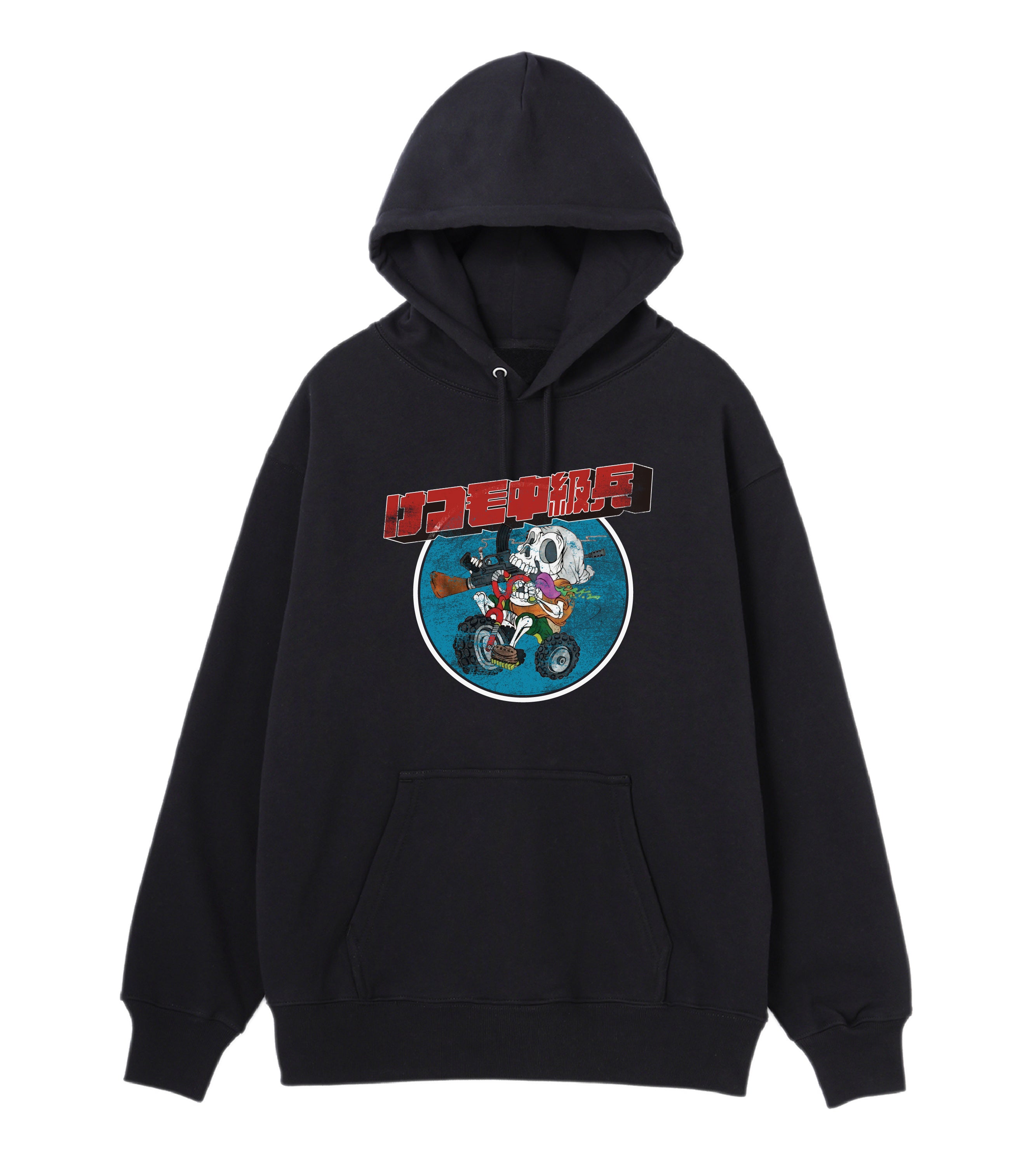 けつ毛中級兵(サイン入り) - GRAPHIC HOODIE BLACK