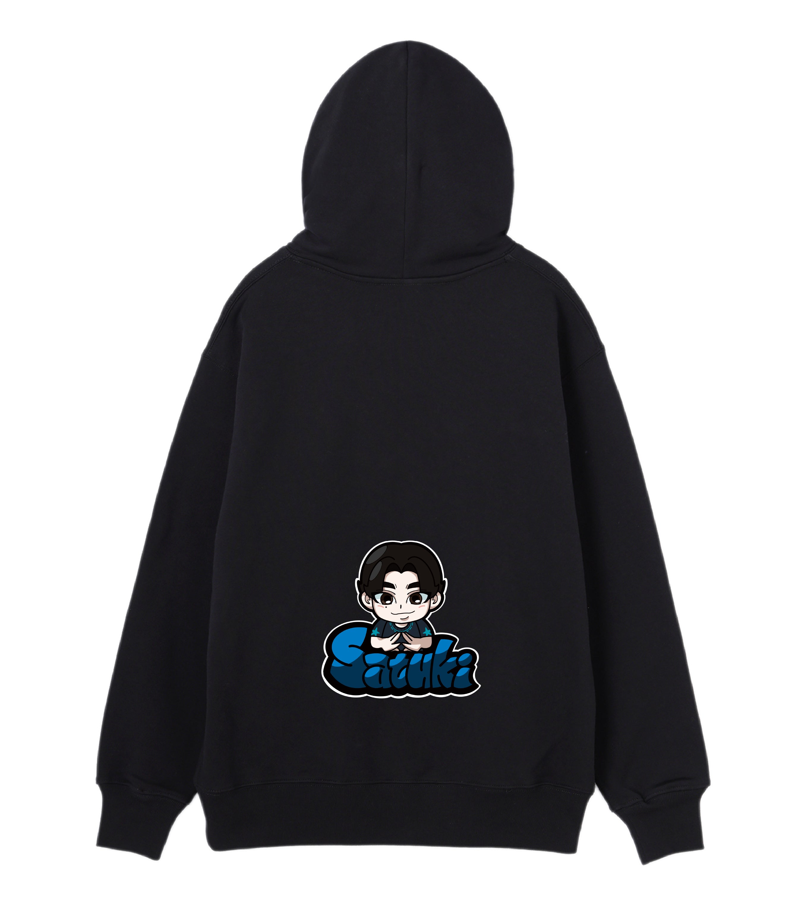 SATUKI-GRAPHIC HOODIE BLACK×BLUE